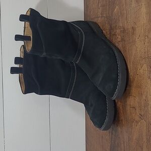 Clarks Artisan Unstructured Black Suede Slouch Boots Women's sz 9